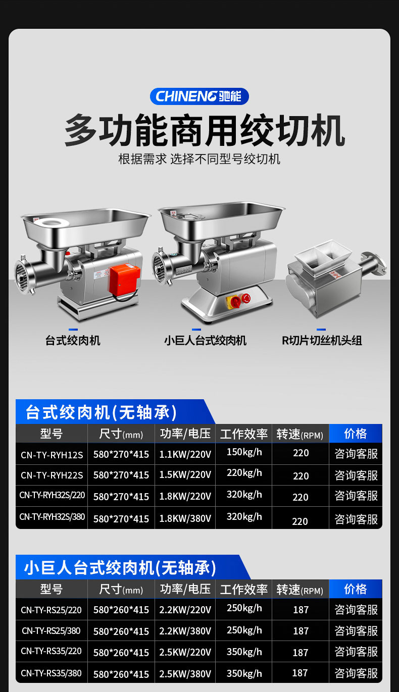 G22恒峰绞肉机产品参数1