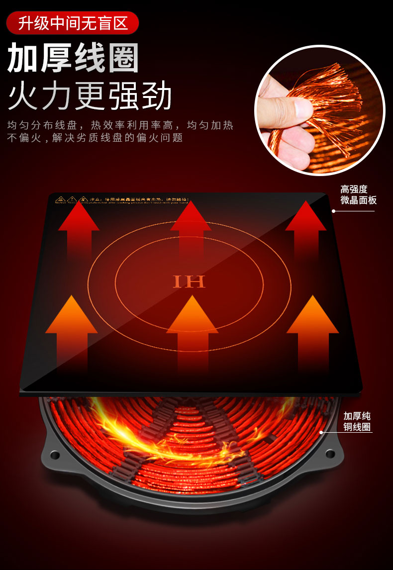G22恒峰8000W台式电磁炉加厚线圈