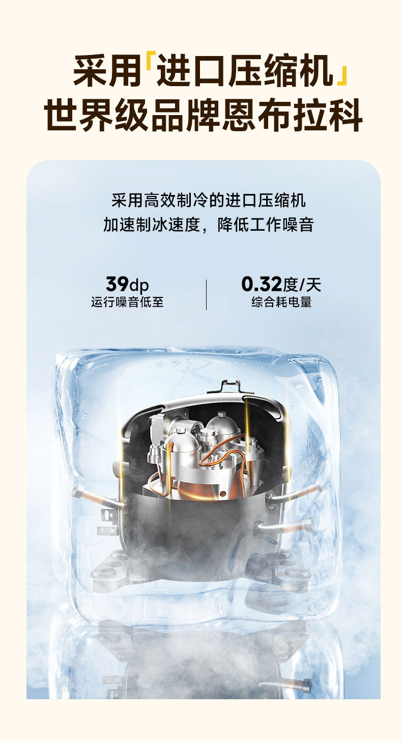 G22恒峰雪花冰机恩布拉科进口压缩机